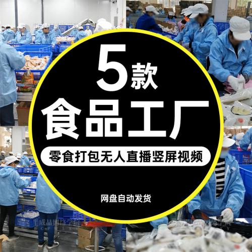 零食品流水线制作车间发货打包清仓半无人直播间带货视频背景素材