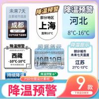 抖音带货直播间侧边栏天气降温预警动态图悬浮贴片gif透明psd模板