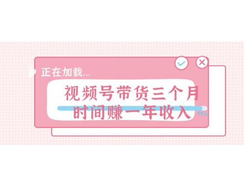 下半年风口项目，靠视频号带货三个月时间赚一年收入，工作室实测单