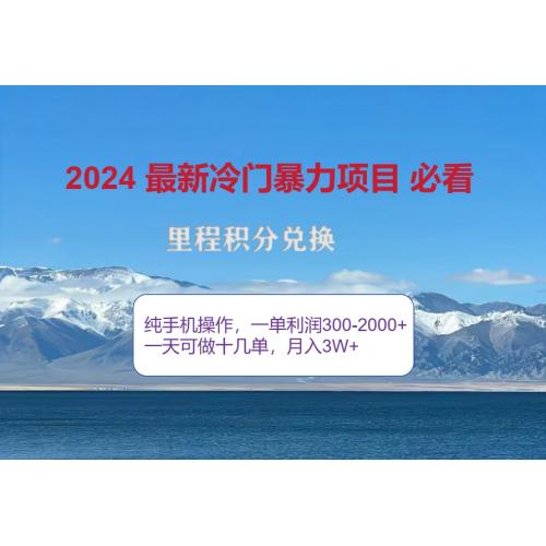2024惊爆冷门暴利！出行高峰来袭，里程积分，高爆发期，一单300-2000+
