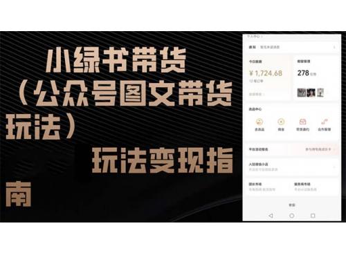 (10.11)小绿书带货（公众号图文带货玩法）玩法变现指南