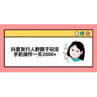 (10.13)抖音发行人野路子玩法，手机操作一天2000+