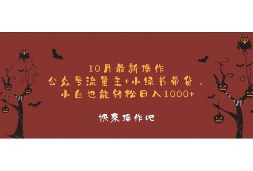(10.16)10月最新操作，公众号流量主+小绿书带货，小白轻松日入1000+