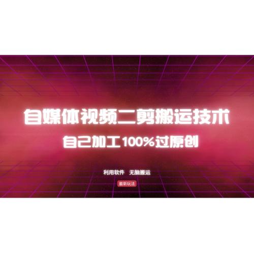 (10.17)详细教你自媒体视频二剪搬运技术，自己加工100%过原创，无脑搬运