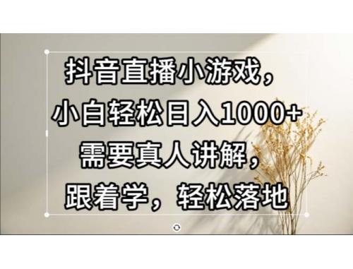 (10.24)抖音直播小游戏，小白轻松日入1000+需要真人讲解，跟着学，轻松落地