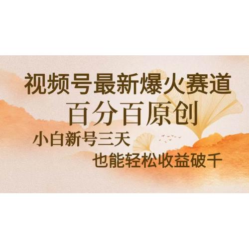 (11.7)视频号最新爆火赛道，中老年粉深信不疑，百分百原创，新号三天收益轻松