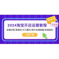 (11.14)2024淘宝开店运营教程：店铺诊断/直通车/引力魔方/提升店铺销量/快速盈利