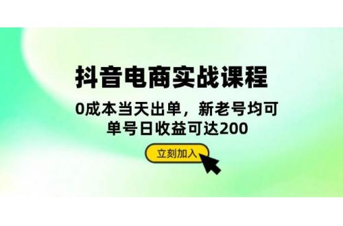(11.18)抖音 电商实战课程：从账号搭建到店铺运营，全面解析五大核心要素