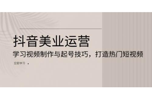 (11.24)抖音美业运营：学习视频制作与起号技巧，打造热门短视频