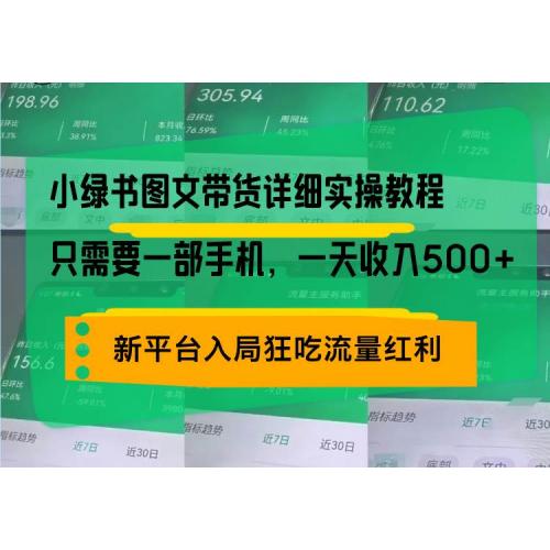 (12.1)小绿书图文带货详细实操教程，只需要一部手机，一天收入500+，轻松变现
