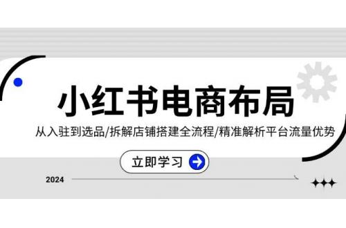 (12.2)小红书电商布局：从入驻到选品/拆解店铺搭建全流程/精准解析平台流量优势