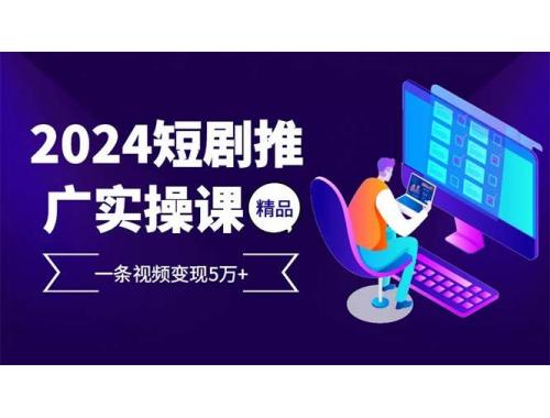 (12.5)2024最火爆的项目短剧推广实操课 一条视频变现5万+(附软件工具)