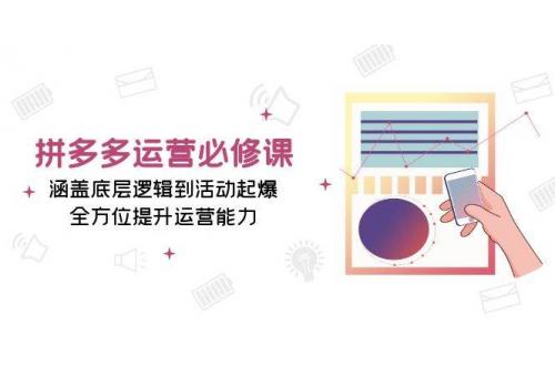 (12.13)拼多多运营必修课：涵盖底层逻辑到活动起爆，全方位提升运营能力