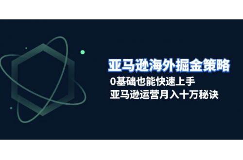 (12.13)亚马逊海外掘金策略，0基础也能快速上手，亚马逊运营月入十万秘诀