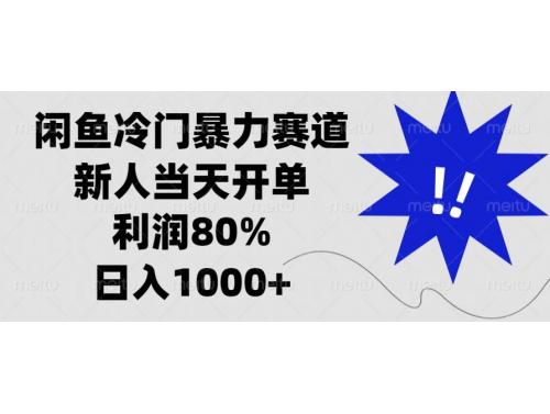 (12.15)闲鱼冷门暴力赛道，新人当天开单，利润80%，日入1000+