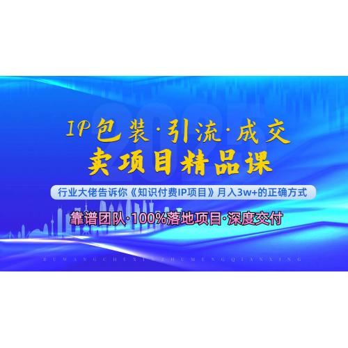 (12.25)《IP包装·暴力引流·闪电成交卖项目精品课》如何在众多导师中脱颖而出？