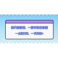 (12.26)你只管截图，一部手机在家做，一小时120，一天500+