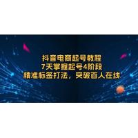 (12.30)抖音电商起号教程，7天掌握起号4阶段，精准标签打法，突破百人在线