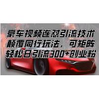 (12.31)豪车视频连怼引流技术，颠覆同行玩法，可矩阵，轻松日引流300+创业粉