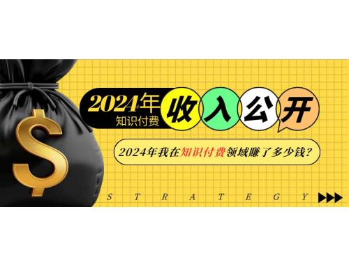 (1.1)2024年知识付费收入大公开！2024年我在知识付费领域賺了多少钱？
