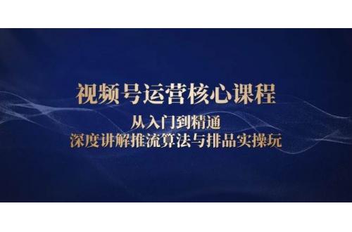 (1.1)视频号运营核心课程，从入门到精通，深度讲解推流算法与排品实操玩