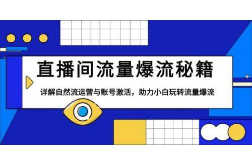 (1.1)直播间流量爆流秘籍，详解自然流运营与账号激活，助力小白玩转流量爆流