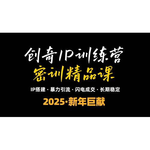 (1.4)2025年“知识付费IP训练营”小白避坑年赚百万，暴力引流，闪电成交