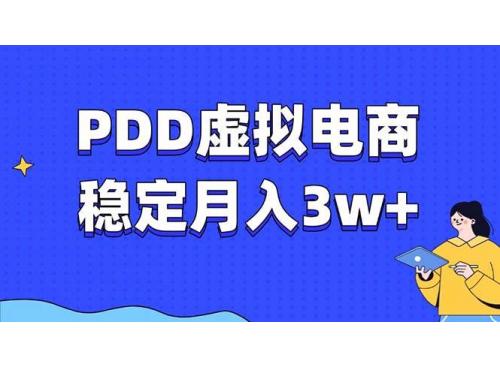 (1.8)PDD虚拟电商教程，稳定月入3w+，最适合普通人的电商项目