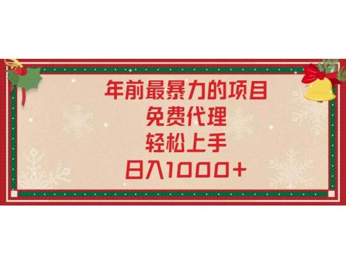 (1.11)年前最暴力的项目，免费代理，轻松上手，日入1000+