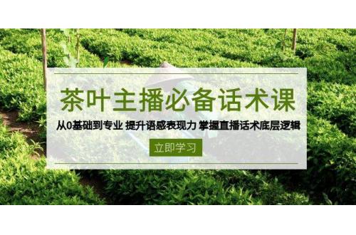 (1.16)茶叶主播必备话术课 从0基础到专业 提升语感表现力 掌握直播话术底层逻辑