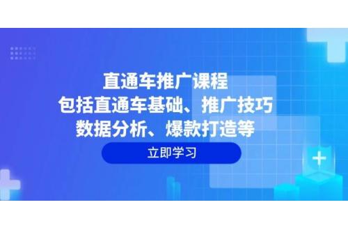 (1.21)直通车推广课程：包括直通车基础、推广技巧、数据分析、爆款打造等
