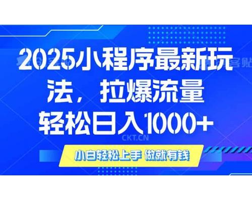 (1.24)2025年小程序最新玩法，流量直接拉爆，单日稳定变现1000+