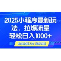 (1.24)2025年小程序最新玩法，流量直接拉爆，单日稳定变现1000+