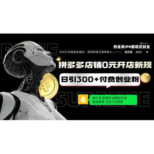 (2.9)拼多多店铺0元开店新规，日引300+付费创业粉，目前方法简单复制粘贴可矩阵