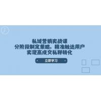 (2.10)私域营销实战课，分阶段制定策略，精准触达用户，实现高成交私聊转化