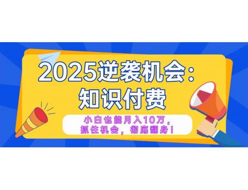 (2.15)2025逆袭项目——知识付费，小白也能月入10万年入百万，抓住机会彻底翻