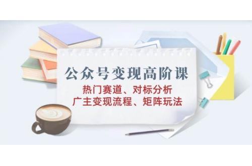 (2.16)公众号变现高阶课：热门赛道、对标分析、广告主变现流程、矩阵玩法
