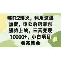 (2.20)哪吒2爆火，利用这波热度，申公豹语音包强势上线，三天变现10000+