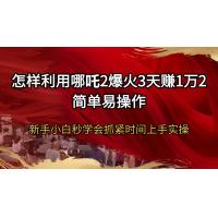 (2.23)怎样利用哪吒2爆火3天赚1万2简单易操作新手小白秒学会抓紧时间上手实操