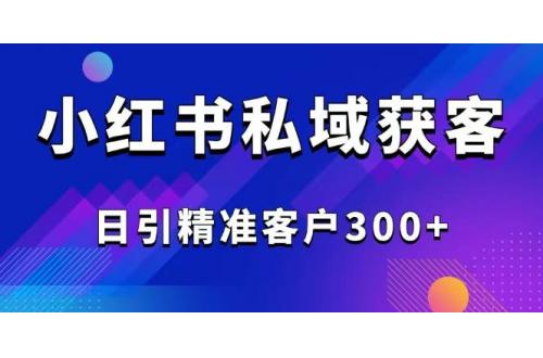 (2.26)2025最新小红书平台引流获客截流自热玩法讲解，日引精准客户300+