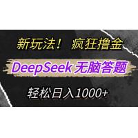 (3.8)新玩法！利用DeepSeek，复制粘贴，无脑简单答题，疯狂撸新平台收益，轻
