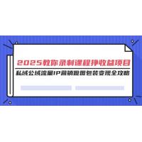 (3.12)2025教你录制课程挣收益项目，私域公域流量IP营销做图包装变现全攻略