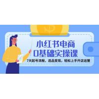 (3.17)小红书电商0基础实操课，7天起号流程，选品变现，轻松上手开店运营