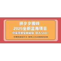 (3.23)拼夕夕搬砖  日入500+ 2025最新蓝海项目 只需简单复制粘贴 日入500+ 新手小白都可以做