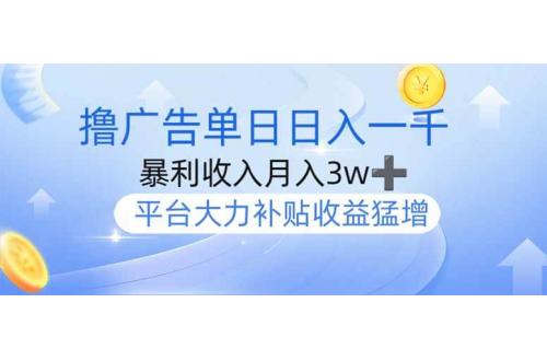 (3.25)撸广告躺赚，单设备日入1000+，月入3w+，今年最强撸广告上线