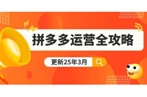 (3.31)拼多多运营全攻略：从0到日销千单,爆款内功+付费推广+黑科技(更新25年3月)