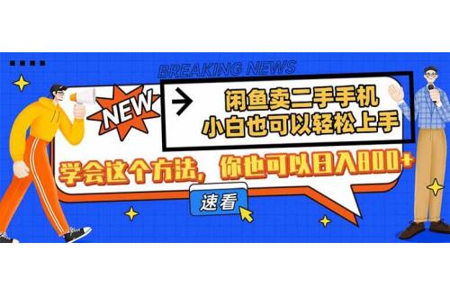 (4.4)咸鱼卖二手手机，小白也可以轻松上手，学会这个方法，你也可以日入800+