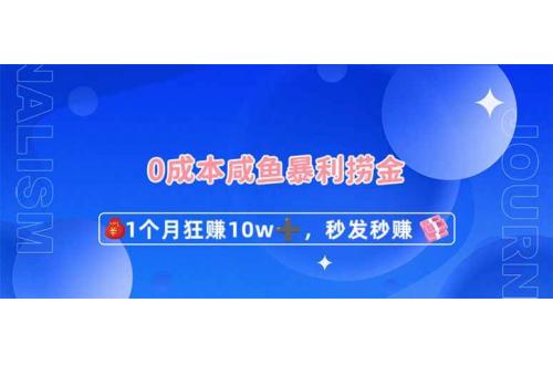 (4.7)0成本咸鱼暴利捞金，1个月狂赚10W+，秒发秒赚新玩法