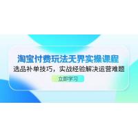 (4.13)淘宝付费玩法无界实操课程，选品补单技巧，实战经验解决运营难题