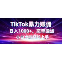 (4.17)TikTok搬运暴力赚佣，日入1000+，简单搬运，小白也能轻松上手